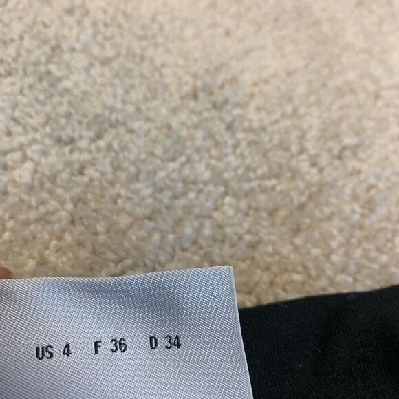 AKRIS Punto black ribbed knit long sleeve pleated wool dress Sz 4 NWOT - Picture 8 of 14